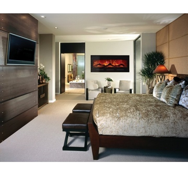 Amantii Built-In 50" Electric Fireplace W/ Black Glass Surround