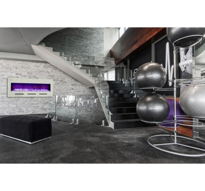 Amantii Built-In 50" Electric Fireplace W/ White Glass Surround