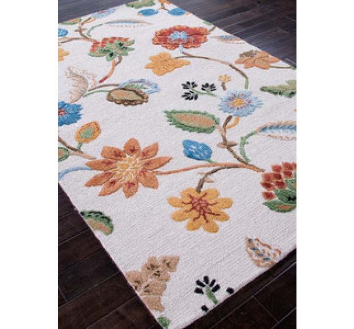 Jaipur Blue Garden Party Hand-Tufted Antique White Rug