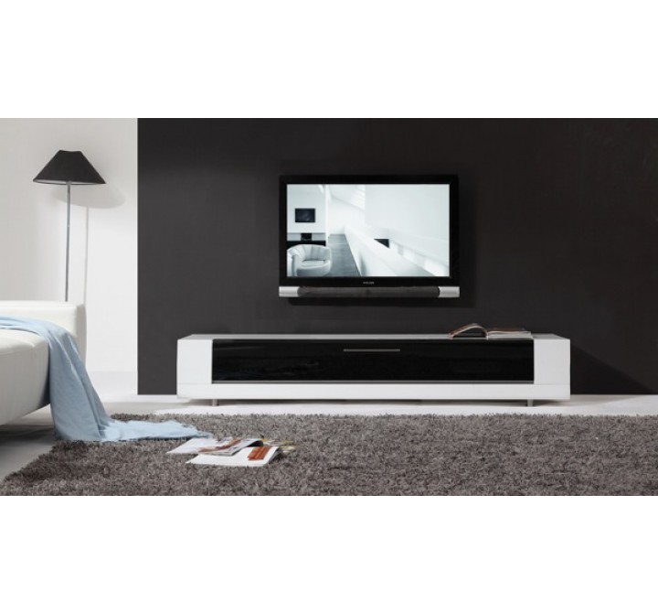 B-Modern Editor Remix TV Stand Black Glass - Front