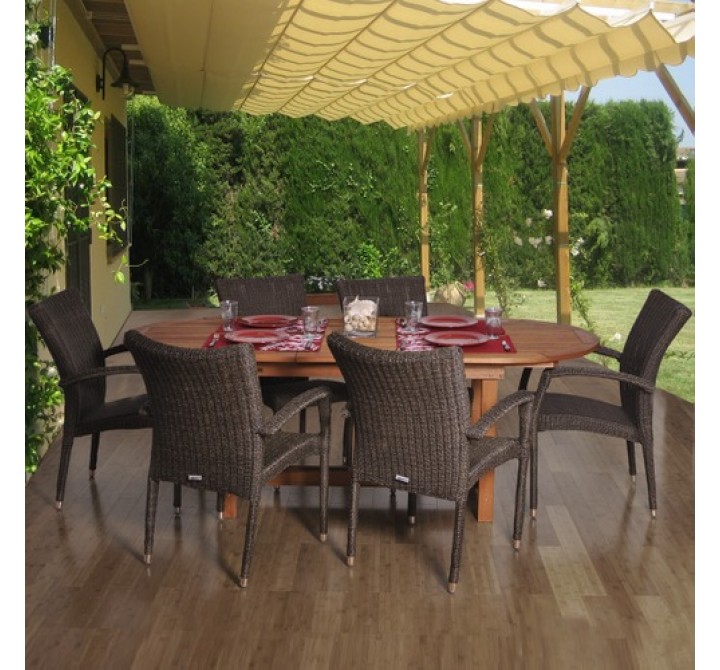 International Home Miami Amazonia Le Mans 7-pc Dining Set Deluxe