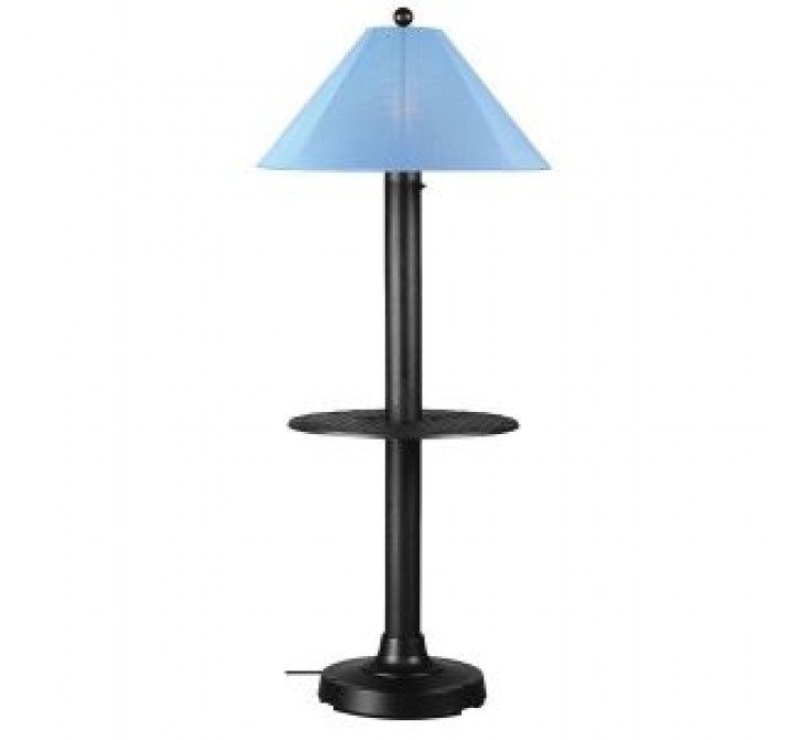 Patio Concepts Catalina 63.5" Floor Table Lamp - 3" with Sky Blue Sunbrella Shade Fabric