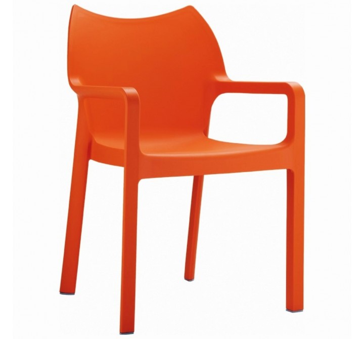 Compamia Diva Resin Outdoor Dining Arm Chair Orange - Set of 4