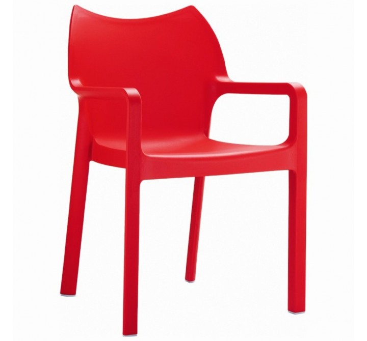 Compamia Diva Resin Outdoor Dining Arm Chair Red - Set of 4