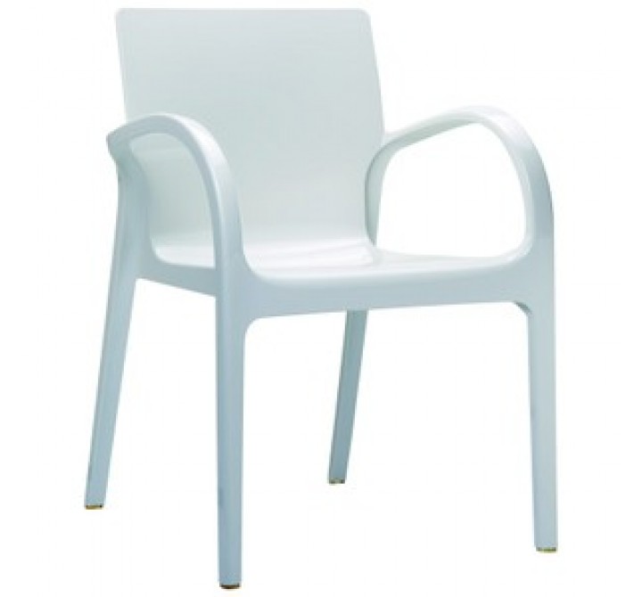 Compamia Dejavu Polycarbonate Arm Chair Glossy White - Set of 4