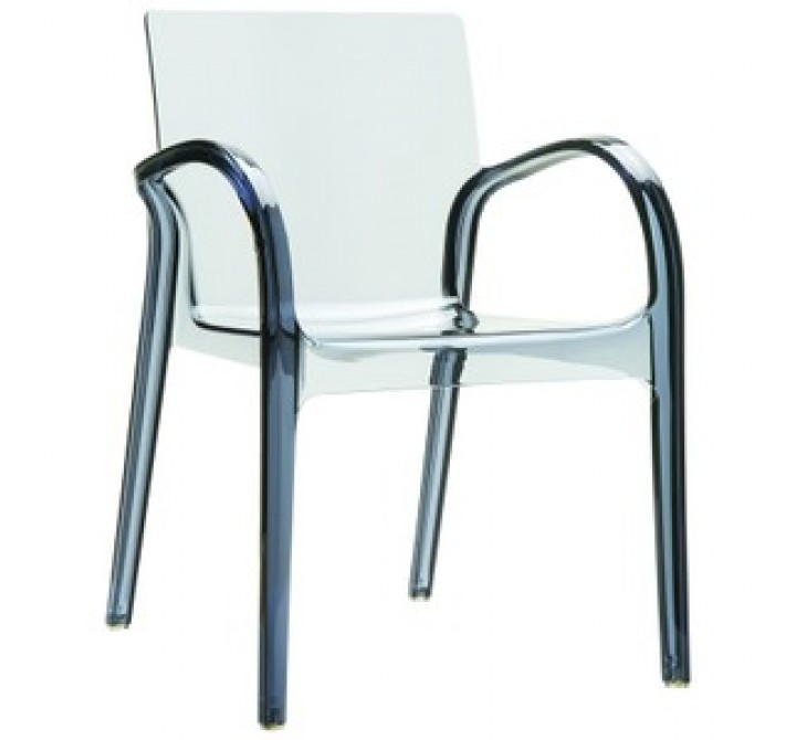 Compamia Dejavu Polycarbonate Arm Chair Transparent Gray - Set of 4