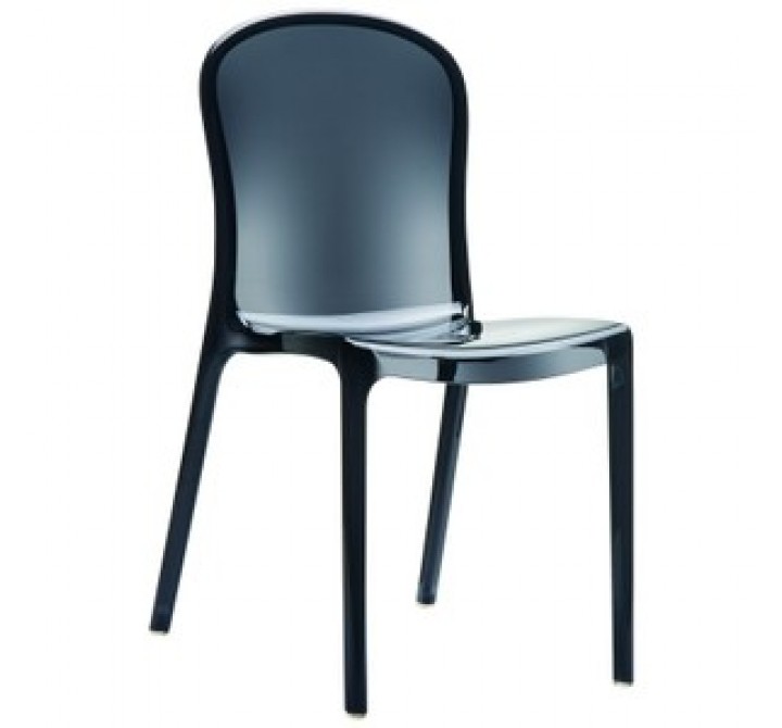 Compamia Victoria Polycarbonate Modern Dining Chair Transparent Black - Set of 2