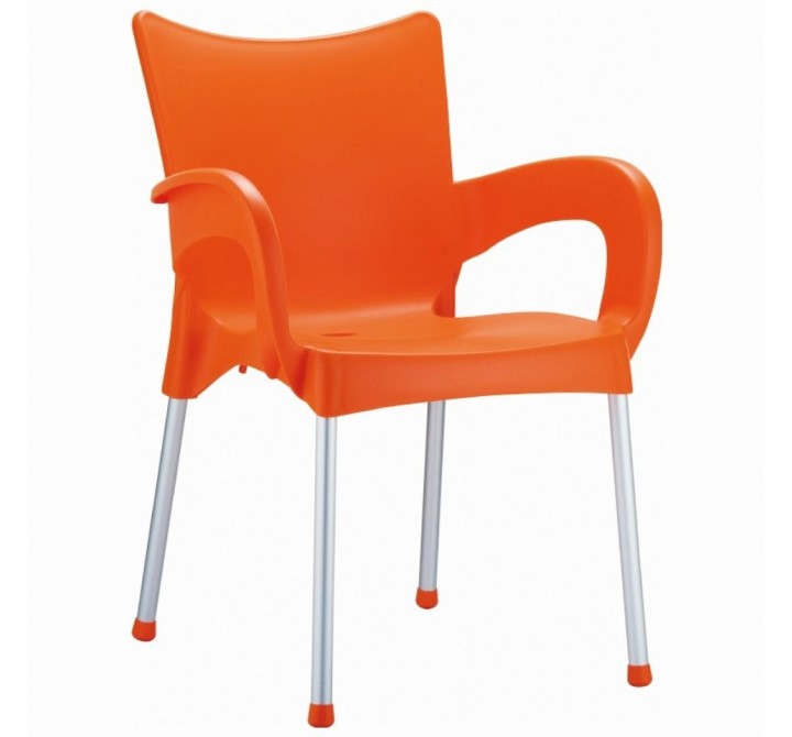 Compamia Romeo Resin Dining Arm Chair Orange - Set of 4