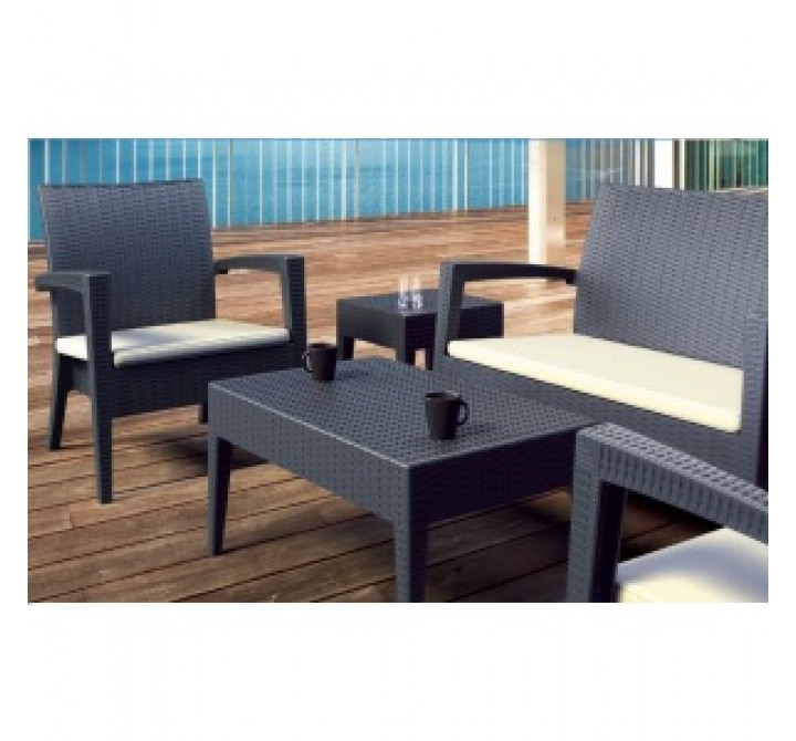 Miami Rectangle Resin Coffee Table Brown