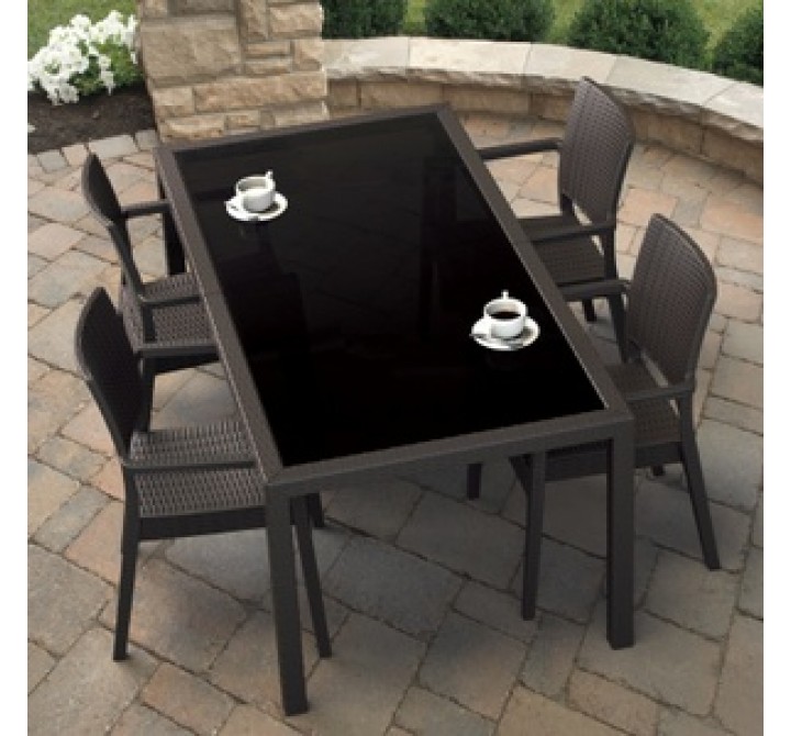 Miami Wickerlook Rectangle Dining Set Chair - Brown