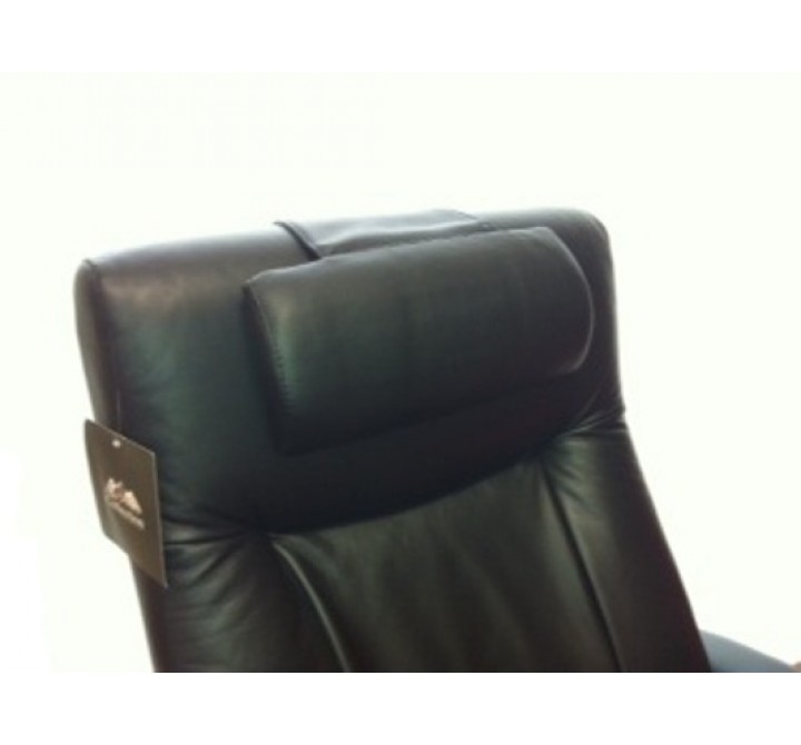 Mac Motion Top Grain Leather Cervical Pillow Finish in Black And Tan
