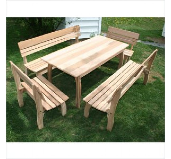 Creekvine Designs 46 x 32 Cedar Chickadee Dining Set