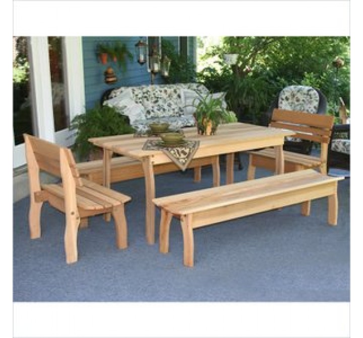Creekvine Designs 70 x 32 Cedar Gathering Dining Set