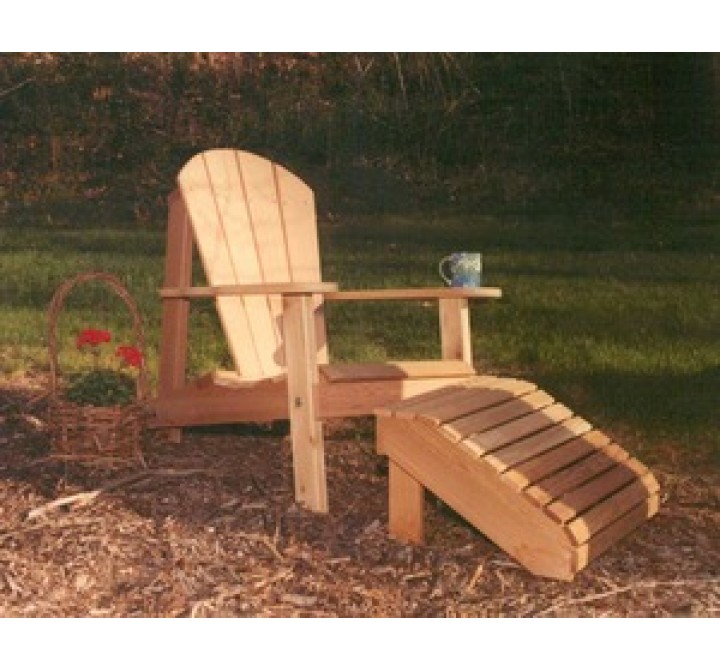 Creekvine Designs Cedar Adirondack Chair and Footrest Set