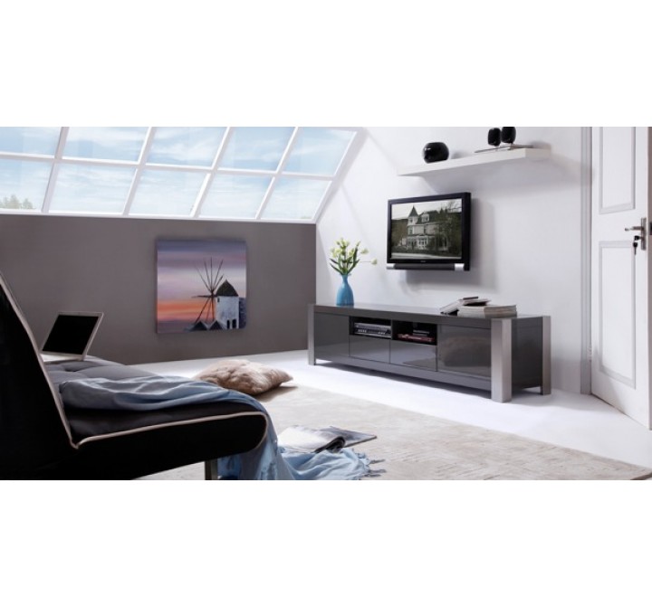 B-Modern Composer TV Stand -  Gray Perspective