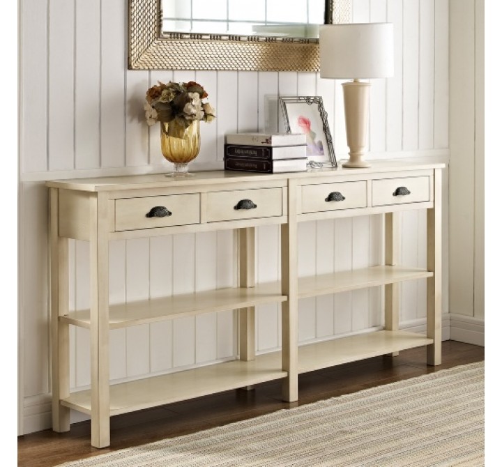Powell Cream Crackle Console