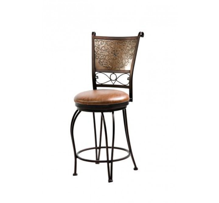 Powell Bronze with Muted Copper Stamped Back Counter Stool