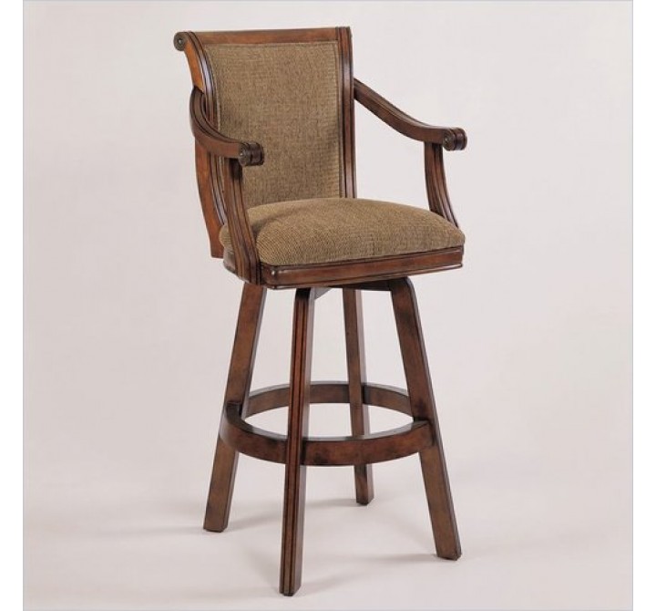 Powell Brandon Warm Cherry Swivel Bar Stool