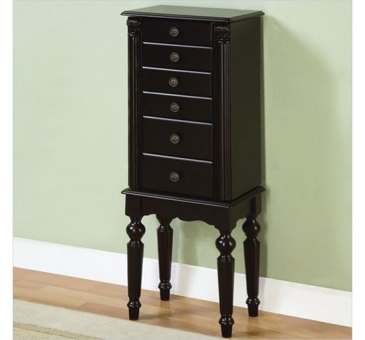 Powell Jewelry Armoire in Ebony Black