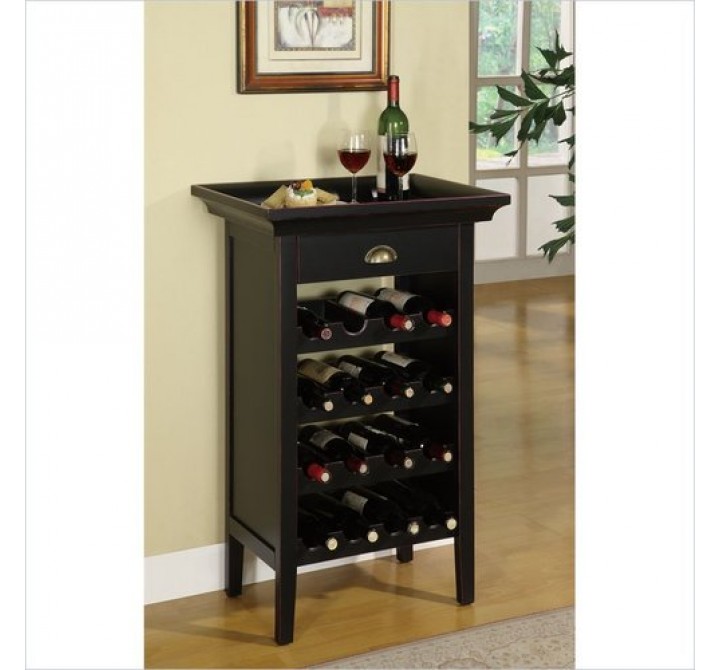 Powell Black with Merlot Rub through Wine Cabinet