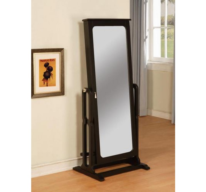 Powell Antique Black Cheval Mirror Jewelry Wardrobe