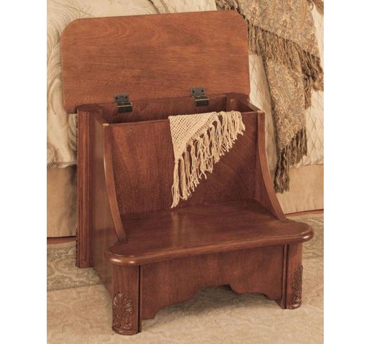 Powell Bed Steps with Storage in Woodbury Mahogany