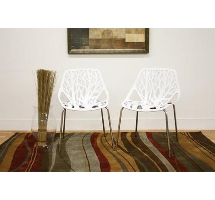 Baxton Studio Birch Sapling Plastic Accent / Dining Chair - Set of 2