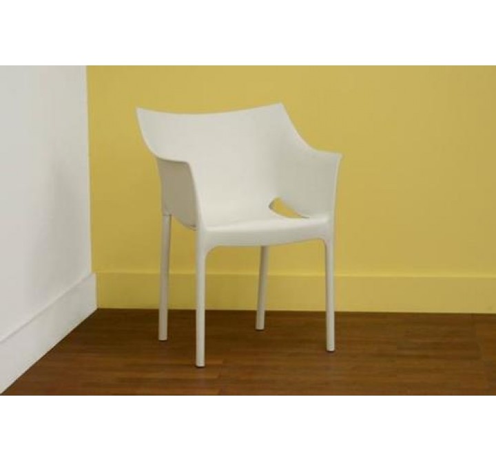Baxton Studio White Molded Plastic Arm Chair