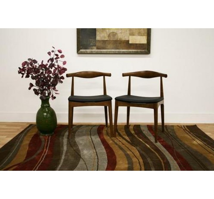 Baxton Studio Sonore Solid Wood Mid-Century Dining Chair -  Set of Two