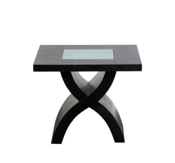 Diamond Sofa Square End Table with Crackled Glass Inset  - 10% off May 2015 Promo SALE!