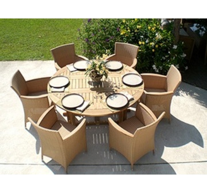 Royal Teak 5'/6' Drop Leaf Table - Round