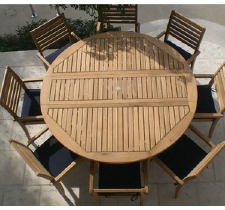 Royal Teak 6' Drop Leaf Table - Round