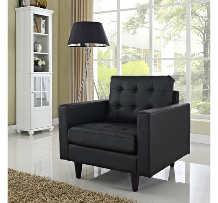 Modway Vista Empress Armchair in Black/White