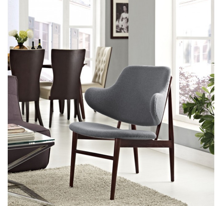 Modway Cherish Lounge Chair in Dark Gray