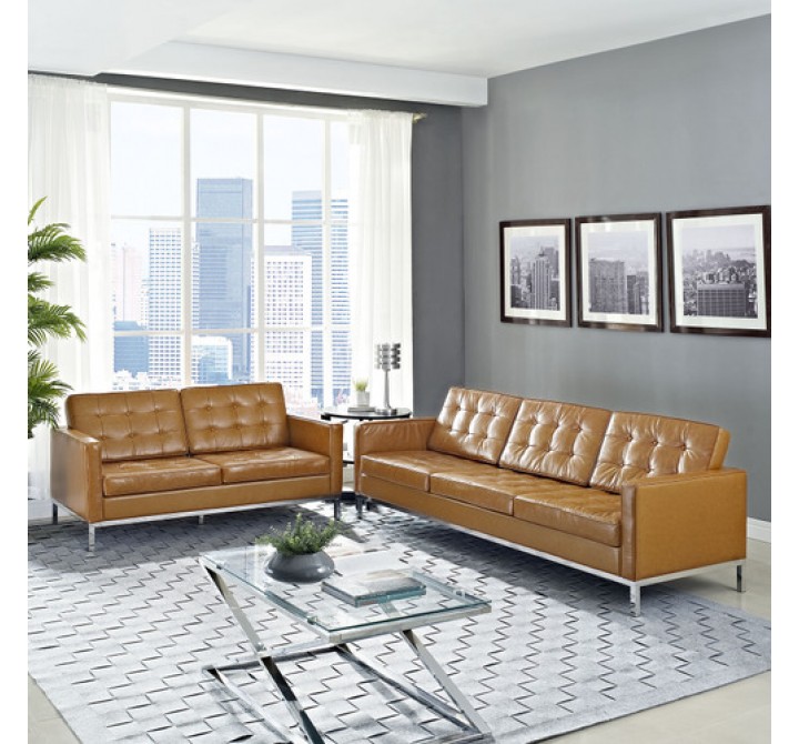 Modway Loft Loveseat and Sofa 2 Piece Set