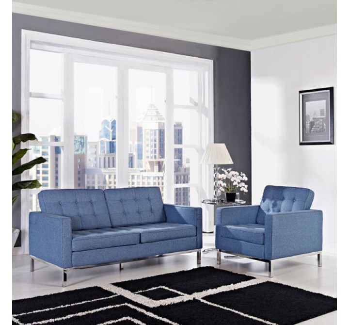 Modway Loft Armchair and Loveseat 2 Piece Set