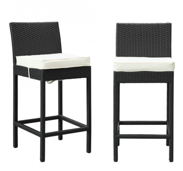 Modway Lift Bar Stool Set of 2 in Espresso White