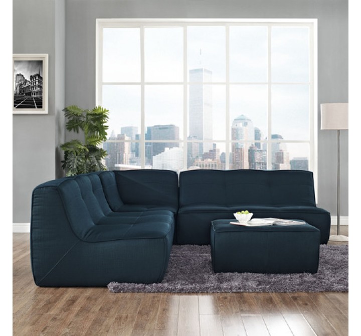 Modway Align 4 Piece Upholstered Sectional Sofa Set