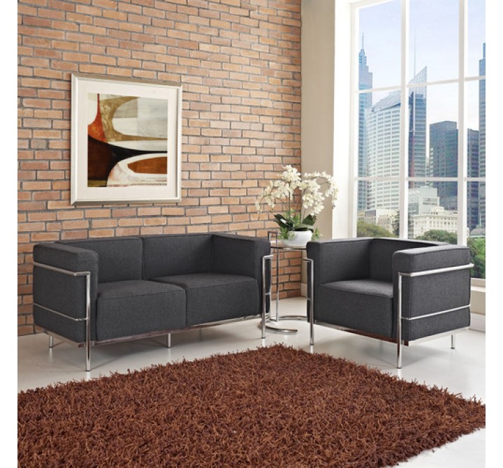 Modway Charles Armchair and Loveseat Set of 2