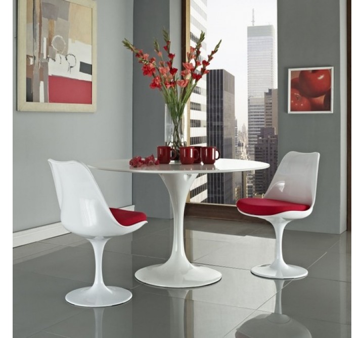 Modway Lippa Dining Side Chair Set of 2 in Red