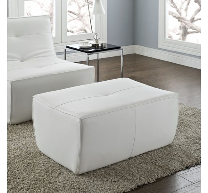 Modway Align Leather Ottoman in White