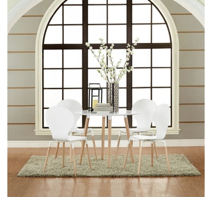 Modway Path Dining Chairs and Circular Table Set of 5