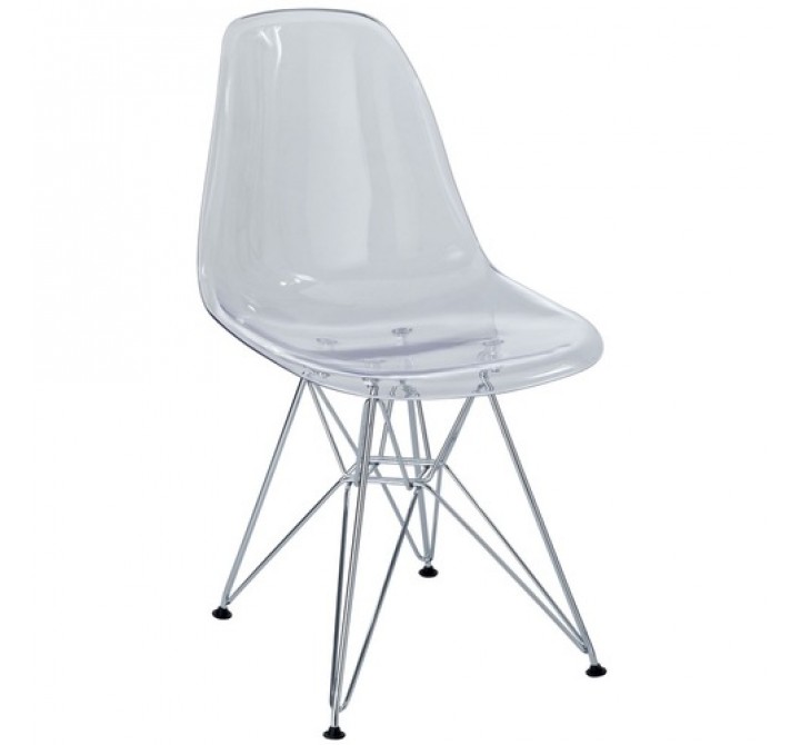 Modway Paris Dining Side Chair in Clear