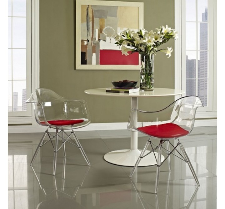 Modway Pyramid Dining Armchair in Red