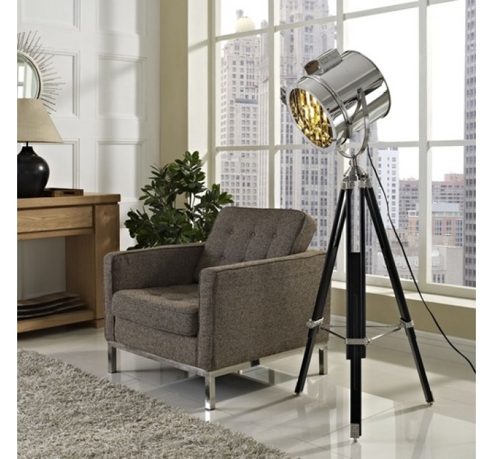 Modway Beacon Floor Lamp in Black