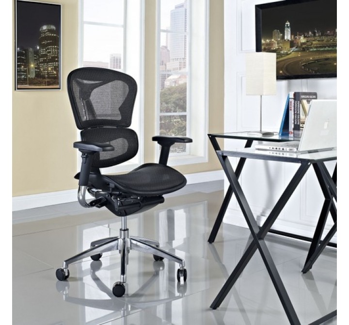 Modway Lift Mid Back Office Chair in Black