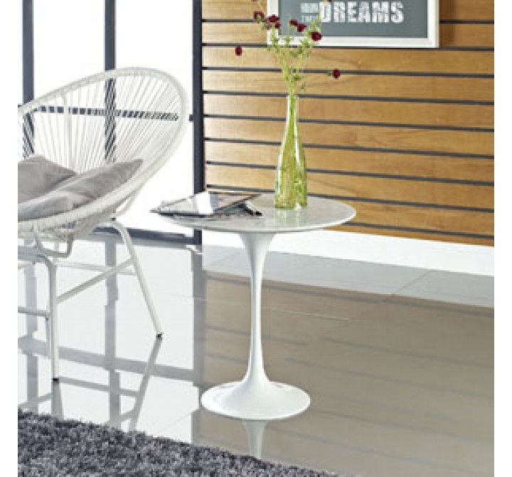 Modway Lippa 20" Side Table in White