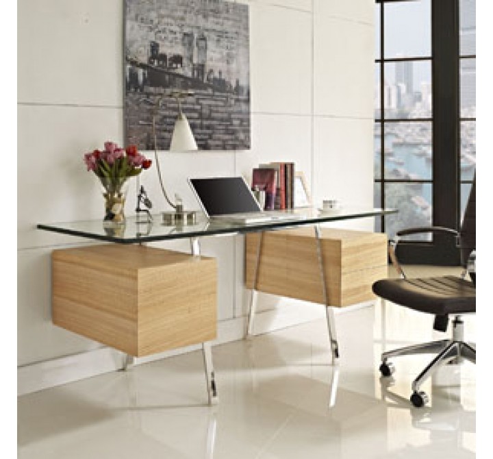 Modway Hypercube Desk in Natural