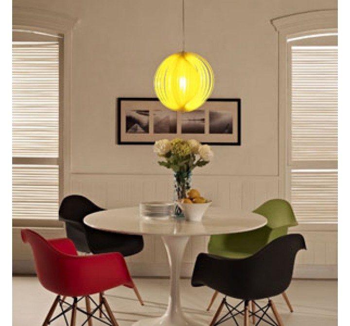 Modway Brush Acrylic Pendant Light in Yellow