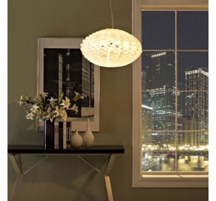 Modway Shine Pendant Light in White